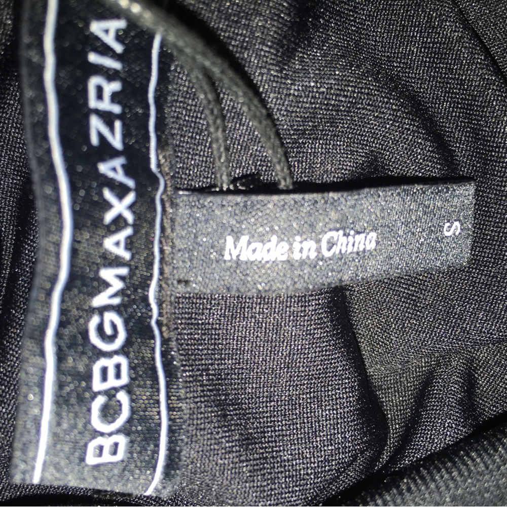 BCBG Black Ruched Asymmetric Column Long Maxi Dress - Picture 5 of 13